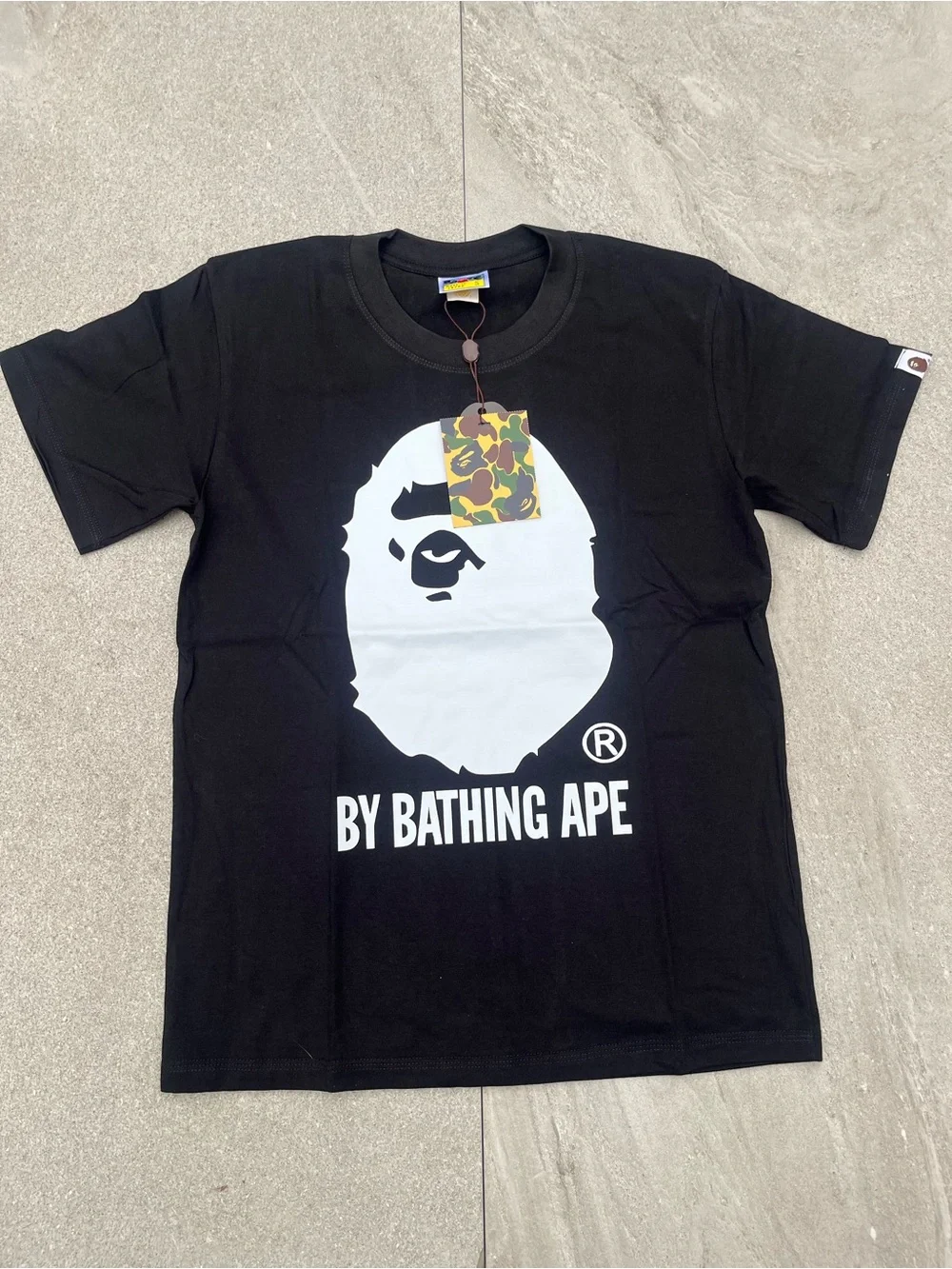 Kids BAPE Black Logo Tee by BATHING APE